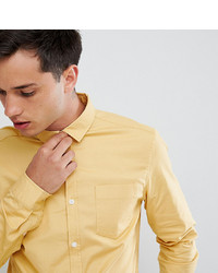 ASOS DESIGN Tall Slim Oxford Shirt In Yellow