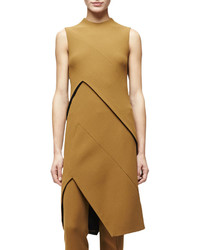 Narciso Rodriguez Sleeveless Angled Seam Tunic Dress Dark Sulfur