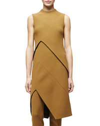 Narciso Rodriguez Sleeveless Angled Seam Tunic Dress Dark Sulfur