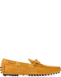 yellow driving moccasins
