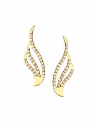 Lana 14k Pulse Diamond Crawler Earrings