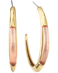 Alexis Bittar Golden Lucite Acrylic Crescent Hoop Earrings Sunset