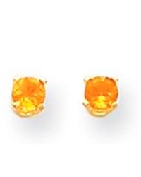 iBraggiotti Citrine Birthstone Earrings In 14k Yellow Gold