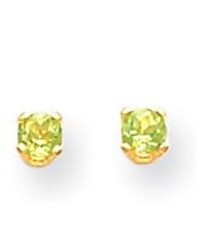 iBraggiotti Peridot Earrings In 14k Yellow Gold
