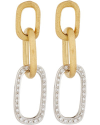 Marco Bicego Jaipur Link 18k Pave Diamond Drop Earrings