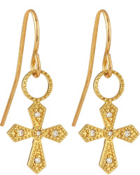 Jude Frances Judefrances Jewelry 18k Diamond Cross Earring Charms