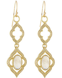 Jude Frances Judefrances Jewelry Moroccan 18k Diamond Moonstone Drop Earrings