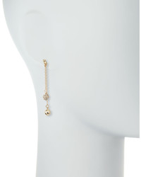 Lydell NYC Linear Front Back Crystal Ball Drop Earrings