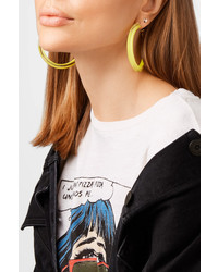 Alison Lou Medium Jelly Lucite And Enamel Hoop Earrings