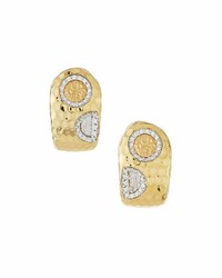 Roberto Coin Mestesso 18k J Hoop Earrings W Diamonds
