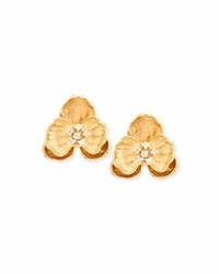 Michael Aram Michl Aram 18k Small Orchid Clip Earrings With Diamonds