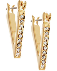 Rebecca Minkoff Mini 12k Gold Plated Studded V Hoop Earrings