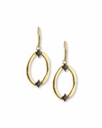 Armenta Open Oval Drop Earrings With Diamond Crivelli Crosses