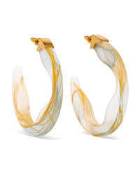 Ejing Zhang Scilla Resin And Gold Plated Hoop Earrings