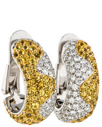 Chopard Yellow Sapphire And Diamond Huggie Earrings