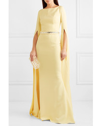 Safiyaa Crystal Embellished Stretch Crepe Gown