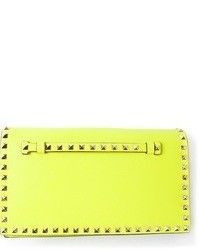 Yellow Embellished Leather Bag