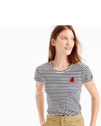 J.Crew Striped Painter T Shirt With Embellished Patch