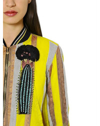 Sanchita Embroidered Cotton Organdy Bomber Jacket