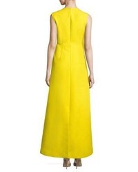 DELPOZO Sleeveless Embroidered Gown