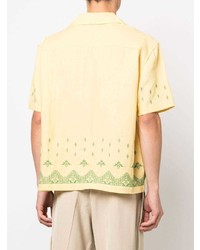 Bode Peak Cross Stitch Linen Shirt