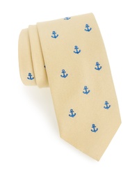 Yellow Embroidered Silk Tie