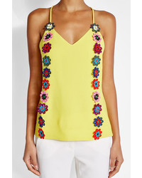 Mary Katrantzou Wool Cami With Flower Embroidery
