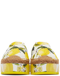 Dolce & Gabbana Yellow White Lemons Espadrilles