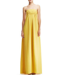 Derek Lam Strapless Silk Gown Yellow