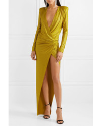 Alexandre Vauthier Draped Crystal Embellished Stretch Tte Gown