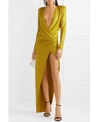 Alexandre Vauthier Draped Crystal Embellished Stretch Tte Gown