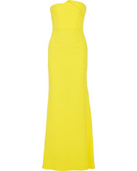 Roland Mouret Mercer Wool Crepe Gown Bright Yellow