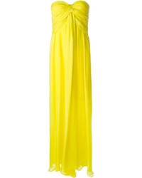 MSGM Gathered Strapless Gown