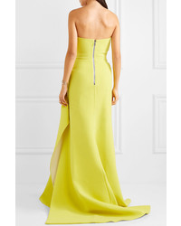 Maticevski Opera Strapless Gathered Cady Gown