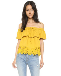 Madewell Eyelet Balcony Off Shoulder Top