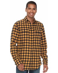 Yellow Flannel Long Sleeve Shirt