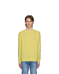 MAISON KITSUNÉ Yellow Yoga Fox Regular Fit Sweatshirt