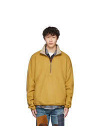 Yellow Fleece Zip Neck Sweater
