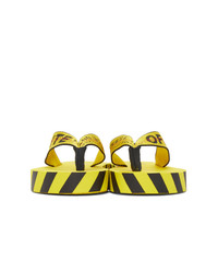 Off-White Yellow And Black Industrial Flip Flops