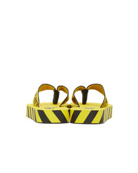 Off-White Yellow And Black Industrial Flip Flops