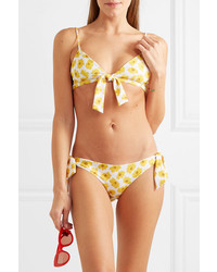 Faithfull The Brand Laurent And Abbey Tie Detailed Floral Print Triangle Bikini