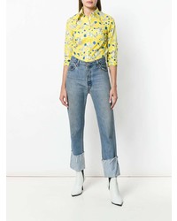 R13 Floral Cropped Sleeve Shirt