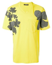 Yellow Floral Crew-neck T-shirt