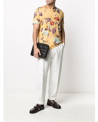 Etro Floral Print Linen T Shirt