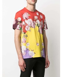 Valentino Flying Flowers Printed T Shirt