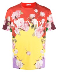 Valentino Flying Flowers Printed T Shirt