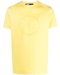 Karl Lagerfeld Logo Embossed Cotton T Shirt