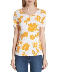 St. John Collection Painted Floral Jersey Tee