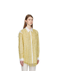 Acne Studios White And Yellow Serene Chiffon Shirt