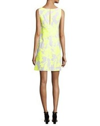 Milly Neon Floral Jacquard Mini Dress